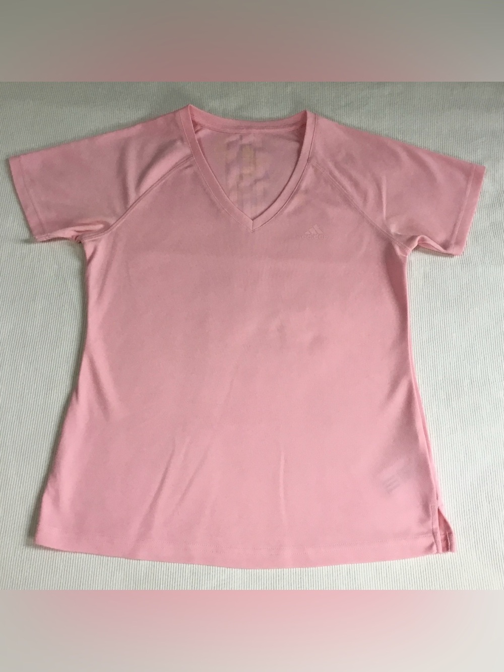 Adidas Girls Pink V-Neck Performance Tee - K730